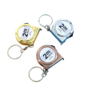 Přenosný mini svinovací metr kapesní 2 m kovové pouzdro s kroužkem na klíče kompaktní měřidlo pro domácnost cestování 5