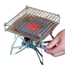 Přenosný plynový gril 13,5 x 13 x 4 cm Nerezová ocel Kempingový mini gril Outdoor stolní gril na cestování kempování piknik Stříbrný 4