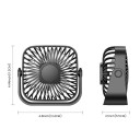 Přenosný stolní ventilátor 12,2x11,3x5,5 cm se 3 rychlostními stupni a naklápěcí hlavou pro pracovní stůl, ložnici i cestování 5