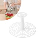 Prensa de plástico para frascos de fermentación y encurtido de verduras 19 cm con diseño en rejilla blanca 2