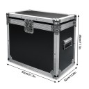 Přepravní kufr Fieryzeal černý 55 x 32 x 45 cm pro 2 kusy otočných hlav 150 W koženkový povrch s kolečky a odnímatelným víkem 4