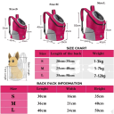 Prepravný batoh pre psov 7–12 kg s priedušnou sieťovinou, vnútornou karabínou a nastaviteľnými popruhmi, veľkosť L, 40 x 24 x 50 cm, na výlety 12