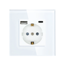 Presa a muro di tipo F con porta USB e USB-C integrati Presa di ricarica 230 V per uso domestico e per ufficio Presa elettrica 1