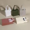 Presentask för smycken med handtag i väskstil, presentationsbox med lock och inlägg för örhängen och ringar 10