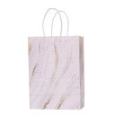 Presentpåsar 5 st 21 x 15 x 8 cm Marmor design Beige med guldmönster Kraftpapper med handtag för födelsedagar och bröllop 1