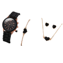 Presentset för kvinnor klocka, halsband, armband och örhängen med hjärta 1