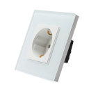 Presina da 230 V bianca incassata rotonda tipo F Schuko con contatto di protezione Presina elettrica da parete Installazione elettrica domestica 1