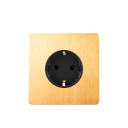 Presina da parete retro EU Schuko con protezione per bambini, 16 A, 86 × 86 mm, in acciaio inossidabile spazzolato, oro, da incasso per appartamenti e hotel 1