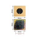 Presina da parete retro EU Schuko con protezione per bambini, 16 A, 86 × 86 mm, in acciaio inossidabile spazzolato, oro, da incasso per appartamenti e hotel 2