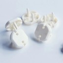 Presina di sicurezza per presa 10 pz Copertura ovale che protegge i bambini da scosse elettriche Plastica bianca Dimensioni 3,7 x 3,3 x 1,6 cm 4