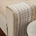 Prešívaný poťah na pohovku 110 x 110 cm protisklzový houndstooth vzor ochranný prehoz na sedačku gauč i kreslo do obývacej izby 16