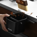 Presse-café carré 1,2 l en plastique ABS avec barre amovible en acier inoxydable et patins antidérapants Barista récipient à déchets de café 2