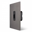 Presso a muro RJ45 per internet e LAN, singolo, in acciaio inox, grigio, da incasso per uso domestico e ufficio, UE 2