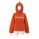 Převlek dýně Mikina s kapucí ve tvaru dýně Beránkový plyš Vyšívaný nápis Pumpkin Klokaní kapsa Polyester Oranžová Na Halloween 4