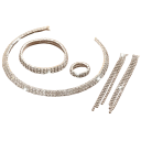 Preziosa e lussuosa set di gioielli Collana Orecchini Bracciale Anello Pietre scintillanti Set elegante per matrimoni banchetti feste 4