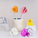 Priehľadný farebný ochranný kryt na hlavici zubného kartáčika cestovný vodoodolný s klipom pre hygienické uloženie 9