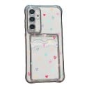 Priehľadný kryt s kapsou na kartu Samsung Galaxy A37 Srdiečka v rôznych farbách Odolný Zosilnené rohy Lemovanie fotoaparátu Na kartu 1