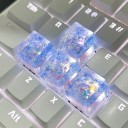 Priesvitné dekoratívne krytky kláves 4 ks krížová hriadeľ transparentné keycaps pre mechanickú klávesnicu s RGB efektom 5