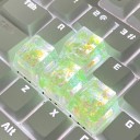 Priesvitné dekoratívne krytky kláves 4 ks krížová hriadeľ transparentné keycaps pre mechanickú klávesnicu s RGB efektom 4