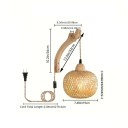 Prírodná Nástenná Bambusová Lampa Ručne Pletená Závesná 19 x 15 x 26 cm E27 Závit 60 W Bambus Prírodná Farba Do Obývačky a Spálne 2