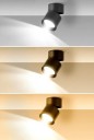 Přisazené otočné LED svítidlo 10W válcové 99x80 mm hliníkové tělo 3 barvy světla přepínání interiérové osvětlení 4
