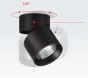 Přisazené otočné LED svítidlo 15W válcové 99x90 mm hliníkové tělo 3 barvy světla přepínání interiérové osvětlení 3