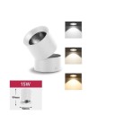 Přisazené otočné LED svítidlo 15W válcové 99x90 mm hliníkové tělo studené bílé světlo stropní bodové osvětlení interiéru 8