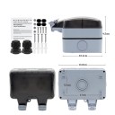 Prise extérieure double EU avec USB-A et USB-C, étanche et résistant à la poussière IP66, avec couvercle, 16 A, plastique ABS, gris, pour jardin 2