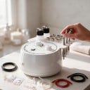 Přístroj na peeling obličeje 3v1 s vakuovým odsáváním a rozprašovačem 220–240 V EU, diamantová mikrodermabraze, bílý, pro domácí péči 4