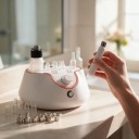 Prístroj na peeling tváre 3v1 so saním 60 kPa, 220–240 V EU, diamantová mikrodermabrázia, biely, na čierne bodky a domácu starostlivosť o pleť 4