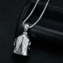 Přívěsek na motorku strážný anděl zvonek pro štěstí 45 x 27 mm s křídly anděla stříbrný dárek pro motorkáře na motocykl a moto doplněk 5