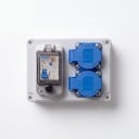 Priză de perete exterioară cu întrerupător, rezistentă la apă, 2 prize 220 V / 16 A, 175 × 125 × 75 mm, plastic ABS, gri, pentru încărcarea 2