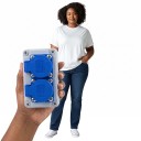 Priză de perete exterioară rezistentă la apă 2× EU 16A 220–250V, 130×80×85 mm, plastic ABS, gri-albastru, pentru casă, garaj, atelier și încărcarea mașinii 3