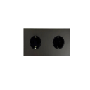 Priză dublă de perete tip EU F (Schuko), 110–240 V, 174 × 90 mm, panou metalic din oțel inoxidabil, gri, pentru apartament, casă și birou 1
