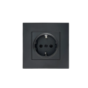Priză electrică de perete EU 220V 16A AC Priză cu o singură cale cu împământare Neinflamabil Plastic 83×83 mm Rezidențial Uz universal 3