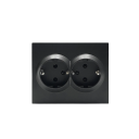Priză electrică dublă EU 16A cu împământare, priză de perete CA 220V, cu o singură cale, ignifugă, plastic, 105 × 83 mm, universală, standard 3