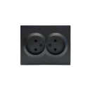 Priză electrică dublă UE 220V 16A fără împământare, priză de perete unidirecțională, ignifugă, plastic 105 × 83 mm AC, utilizare universală 3