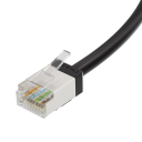 Pro krátké LAN propojení Cat6a RJ45 ethernet kabel 20 cm slim 28AWG FTP PVC 10Gb/s 500MHz černý pro router switch 4