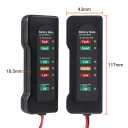 Probador de baterías y alternadores 12V con 6 LED diodos Medidor práctico con cables de 25 cm Control del estado de la batería y carga 2