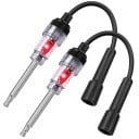Probador de encendido de bujías 2 unidades con luz de control roja Longitud 287 mm Punta niquelada y carcasa transparente Negra Para diagnóstico de motores de gasolina 1