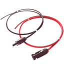 Prodlužovací kabel 9 m se solárním konektorem Fotovoltaický kabel 12 AWG s průřezem 4 mm² Zatížitelnost 55 A Červený a černý Na panely 2