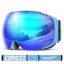 Profesionálne lyžiarske okuliare so zrkadlovým efektom Okuliare na lyžovanie a snowboard s ochranou UV400 Tesniace lyžiarske okuliare na helmu proti zahmlievaniu s látkovým puzdrom 4