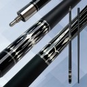 Profesionální kulečníkové tágo Hrot 12,5 mm Karbonová vlákna a kovový spoj Černé s bílým dekorem Do herny i na domácí kulečníkový stůl 2