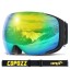 Profesionální lyžařské brýle se zrcadlovým efektem Brýle na lyžování a snowboard s ochranou UV400 Těsnící lyžařské brýle na helmu proti zamlžení s látkovým pouzdrem 5