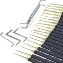 Profesionální sada nástrojů na odemykání zámků 24 dílů z nerezové oceli v pouzdře pro zámečnické práce a manipulaci se zámky 3