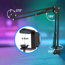 Profesionálny podcastový mikrofón s ramenom a základňou na stôl 3 kĺby Plug and Play USB penová ochrana proti vetru 2