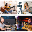 Profesionálny podcastový mikrofón s ramenom a základňou na stôl 3 kĺby Plug and Play USB penová ochrana proti vetru 3