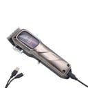 Profesjonalny trymer do włosów dla mężczyzn z wyświetlaczem LED Bezprzewodowy 2000 mAh Czas pracy 180 minut Ostrze stalowe 6 grzebieni 1,5–13 mm Szary 6