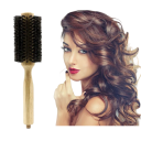 Professional Round Hairdressing Brush with Boar Bristles Wooden Handle 23×5.5×12 cm Styling Brush for Smooth Wavy and Curly Hairstyles 4