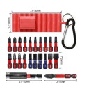 Professional Set of 24 Bits with Magnetic Holder and Silicone Case with Carabiner for Easy Transport and Use in the Workshop and at Home 2